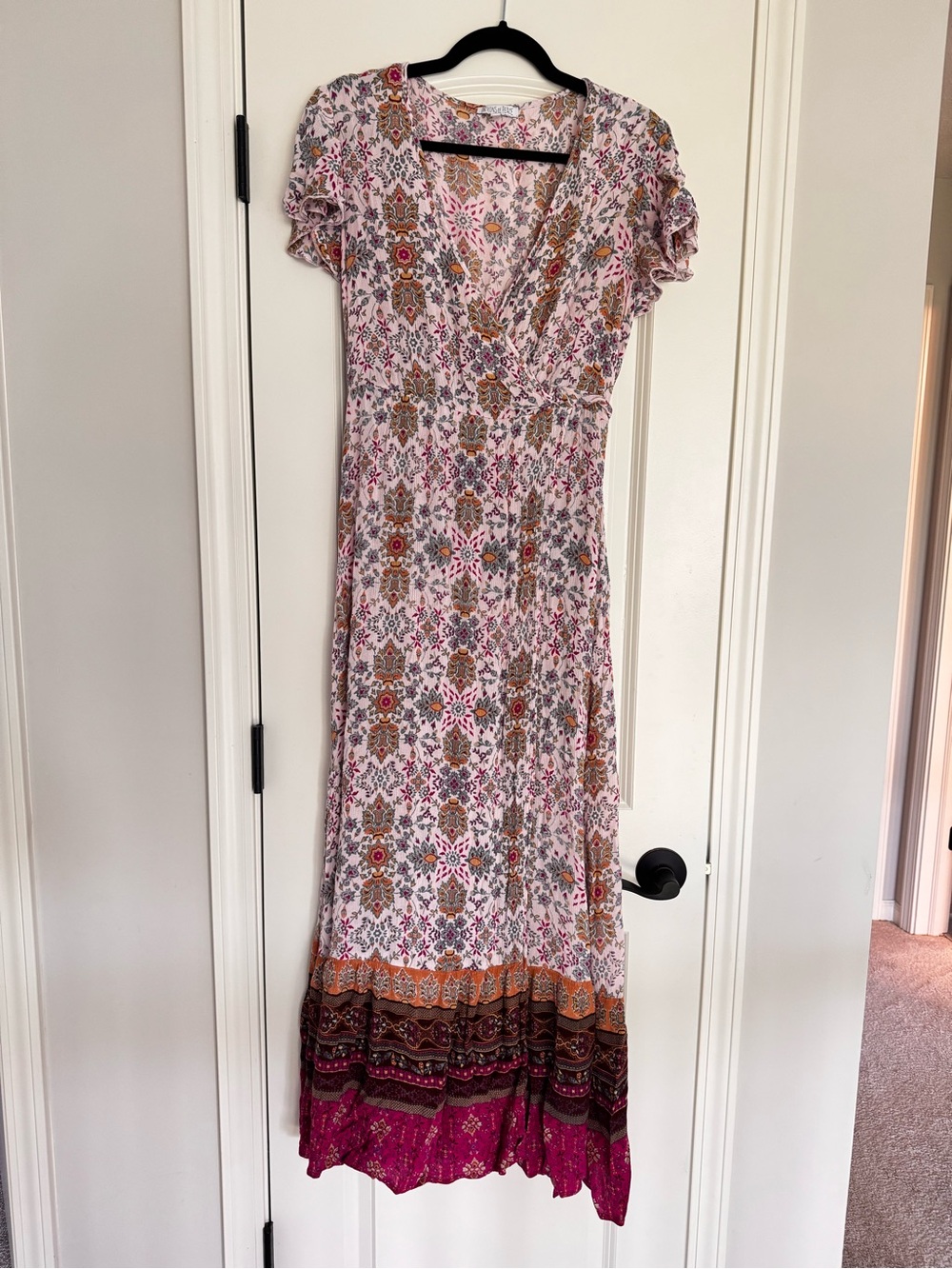 Patrons of Peace Wrap Maxi Dress size large - Picture 2 of 2